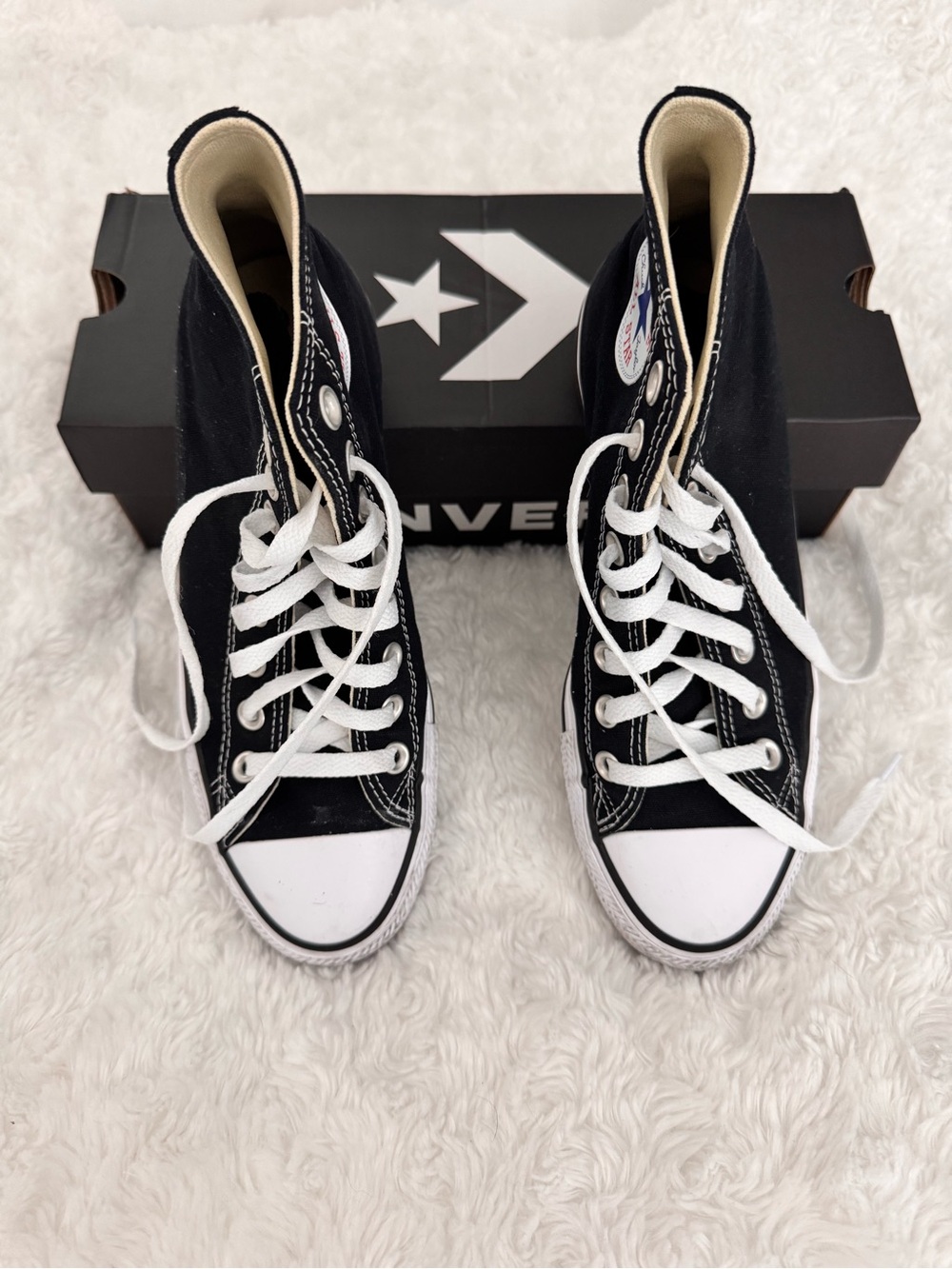 Converse Black and White Unisex High-Top Sneakers - Picture 4 of 6